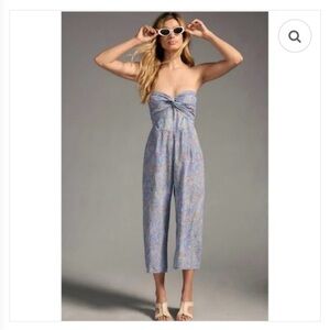 Womens Rompers Anthropologie Lusana Melody Paisley Strapless Twist size XL NWT